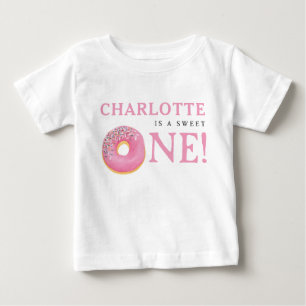 Zoete Eén Donut Roze 1e Eerste Verjaardagsfeestje