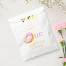Zoete Eén Donuts Verjaardagsuitnodiging, Meisjes 1