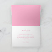 Zoete Eén Donuts Verjaardagsuitnodiging, Roze Donu Bedankkaart (Binnen)