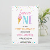 Zoete EEN ijsje uitnodiging (Staand voorkant)