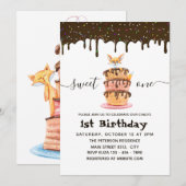 Zoete één kat en driftige chocolade 1s-dag kaart (Voorkant / Achterkant)