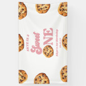 Zoete Eén Koekjes en Melk 1e Verjaardagsfeestje Spandoek (Verticaal)