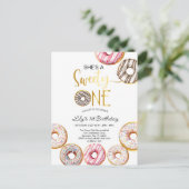 Zoete Eén Verjaardagsuitnodiging, 1e verjaardag me Briefkaart (Staand voorkant)