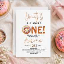Zoete Eén waterverf malse donuts 1e verjaardag