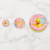 Zoete Eend op Roze Wolken Verjaardag  Confetti (Voorkanten)