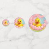 Zoete Eend op Roze Wolken Verjaardag  Confetti (Achterkanten)
