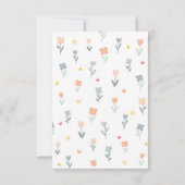 Zoete Eenhoorn Bloemrijke Plat Bedankkaart (Achterkant)