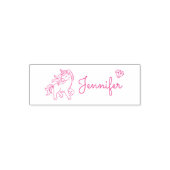 Zoete Eenhoorn Cute Doodle Kind Aangepaste Naam Zelfinktende Stempel (Design)