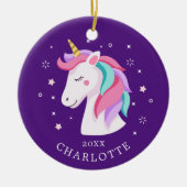 Zoete Eenhoorn Kerst Ornament (Voorkant)