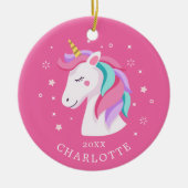Zoete Eenhoorn Kerst Ornament (Voorkant)