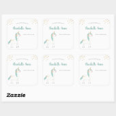 Zoete eenhoorn kinderboekenplaat vierkante sticker (Vel)