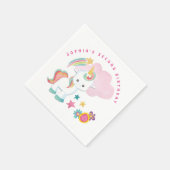 Zoete eenhoorn naam tweede verjaardagsfeest servet (Hoek)