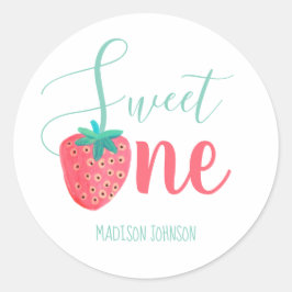 Zoete eentje aardbei kinder baby T-shirt Ronde Sticker