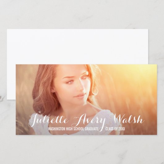 Zoete eenvoud diploma-uitnodiging aankondiging (Voorkant / Achterkant)