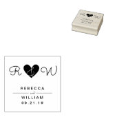 Zoete eenvoud trouwdatum Houten stempel (Gestempeld)