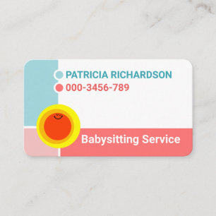 Zoete Eenvoudige Pastelkleurige Babysitter Lagen Visitekaartje