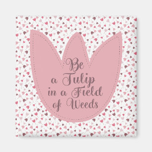 Zoete Eenvoudige Roze Tulpen Patroon - Alle richti Magneet