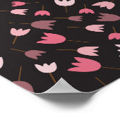 Zoete Eenvoudige Roze Tulpen Patroon - Alle richti Poster (Hoek)