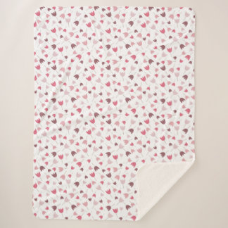 Zoete Eenvoudige Roze Tulpen Patroon - Alle richti Sherpa Deken