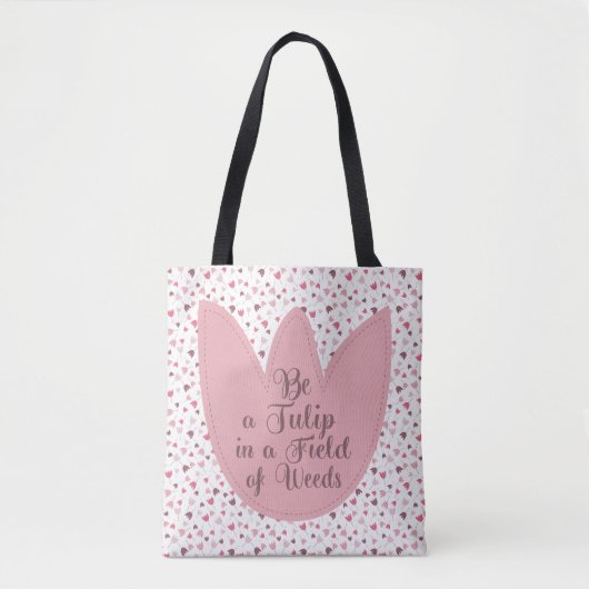 Zoete Eenvoudige Roze Tulpen Patroon - Alle richti Tote Bag (Voorkant)