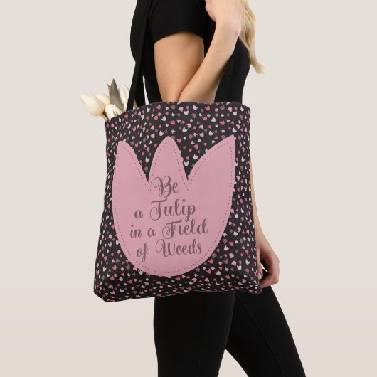 Zoete Eenvoudige Roze Tulpen Patroon - Alle richti Tote Bag (Dichtbij)