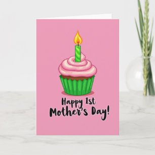 Zoete Eerste Moederdag Cake Kaart