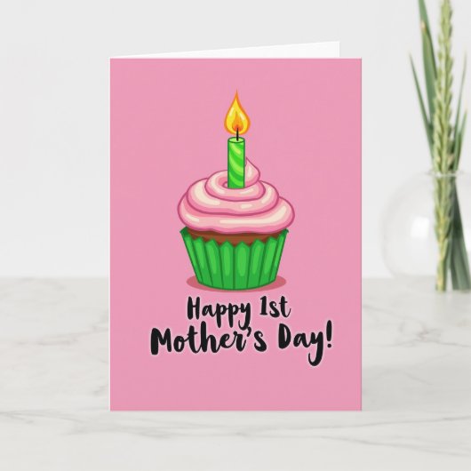 Zoete Eerste Moederdag Cake Kaart (Voorkant)