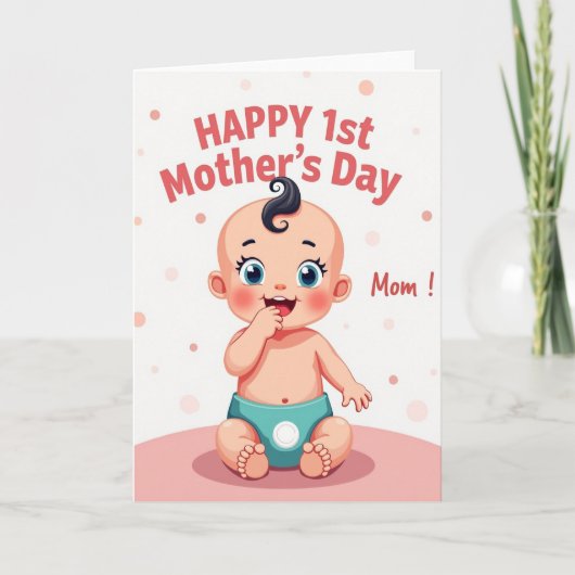 Zoete Eerste Moederdag Moeder Kaart (Voorkant)