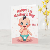 Zoete Eerste Moederdag Moeder Kaart (Gele Bloem)