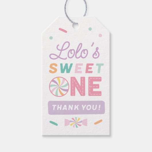 Zoete Eerste Verjaardag aanpasbare Favor Tag Cadeaulabel (Voorkant)