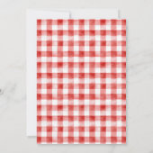 Zoete Eerste Verjaardag Aardbei Gingham Kaart (Achterkant)