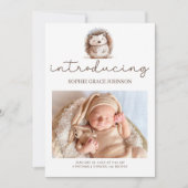 Zoete Egel Introduceert Baby Foto Aankondiging (Voorkant)