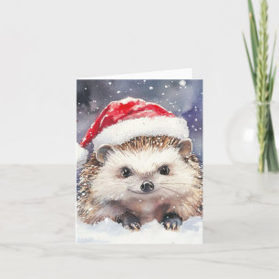 Zoete Egel Opgevouwen Kerstkaart Feestdagen Kaart