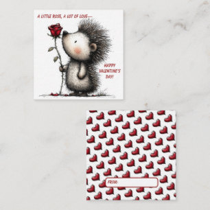 Zoete Egel Valentijnkaart Notitiekaartje