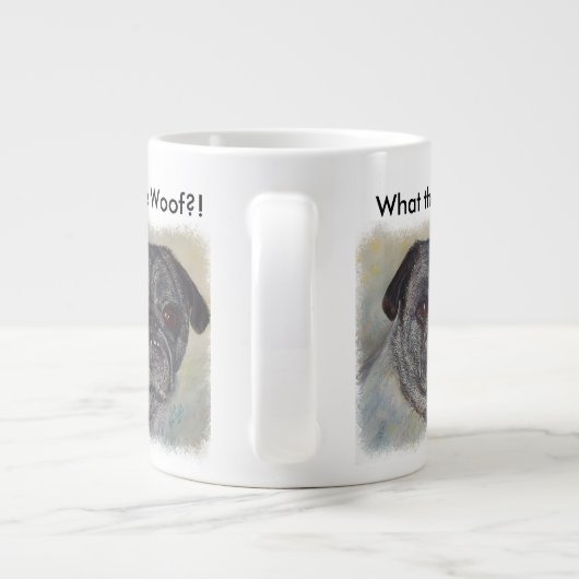 ZOETE EN AARDIGE PUG GROTE KOFFIEKOP (Achterkant)