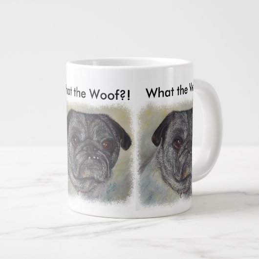 ZOETE EN AARDIGE PUG GROTE KOFFIEKOP (Voorkant rechts)