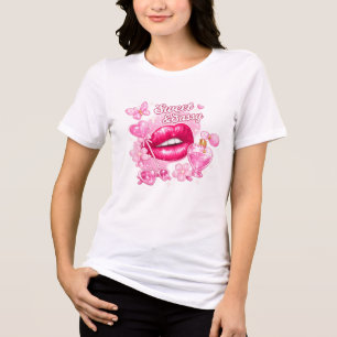 Zoete en brutale roze coquette grafische T-shirt