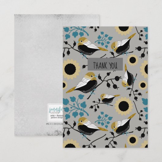 Zoete en ciudecichorei en bessen bedankkaart (Voorkant / Achterkant)