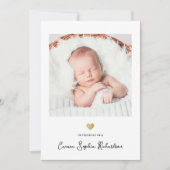 Zoete en eenvoudige foto en gouden hart | geboorte aankondiging (Voorkant)