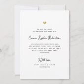 Zoete en eenvoudige foto en gouden hart | geboorte aankondiging (Achterkant)