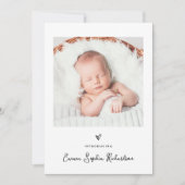 Zoete en eenvoudige foto en hart | geboorte aankondiging (Voorkant)