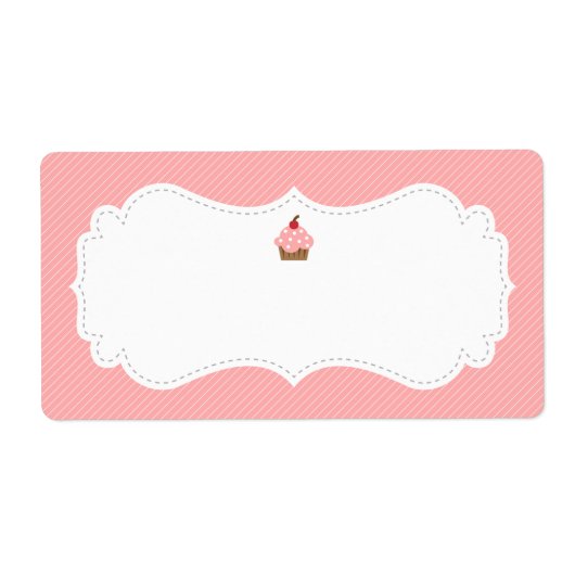Zoete en Elegante Roze Cupcake Label (Voorkant)