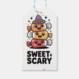 Zoete en eng lekkere Halloween snoep stapel cadeau Cadeaulabel