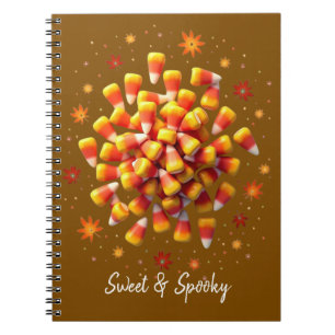 Zoete en griezelige Candy Corn Patroon Halloween Notitieboek