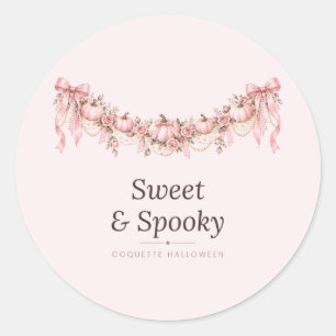 Zoete en Griezelijke Coquette Pompoenen Slinger St Ronde Sticker