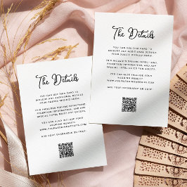 Zoete en grillige bruiloft Gast Details QR Code Informatiekaartje