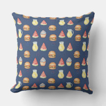 Zoete en hartige Foodie-patroon decoratieve kussen