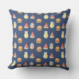 Zoete en hartige Foodie-patroon decoratieve kussen
