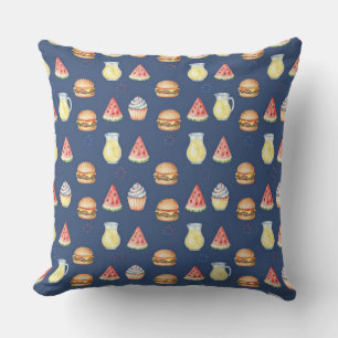 Zoete en hartige Foodie-patroon decoratieve kussen