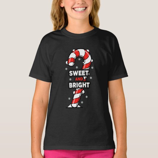 Zoete en heldere snoepstokontwerp t-shirt (Voorkant)